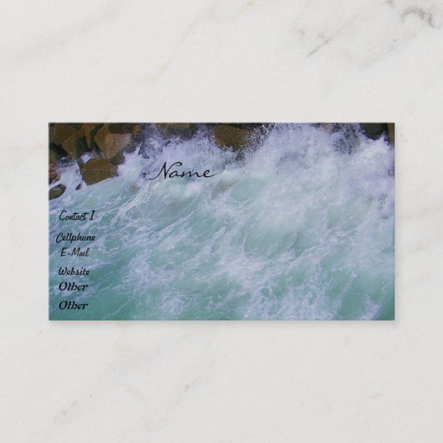 Les vagues et les rochers_ Carte de visite (Devant)