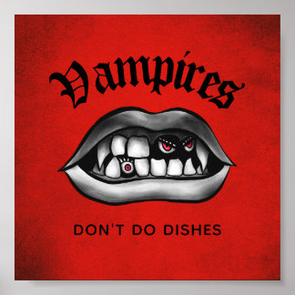 Les vampires ne font pas de plats Drôle Poster des