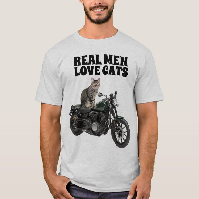 LES VÉRITABLES HOMMES AIMENT LES T-SHIRTS CHATS CH (Devant)
