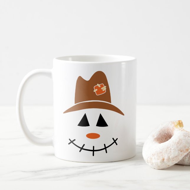Les visages d'Épouvante Chute Café Mug (Avec donut)