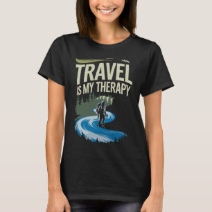 Les Voyages Sont Ma Thérapie - T-Shirt de Citation