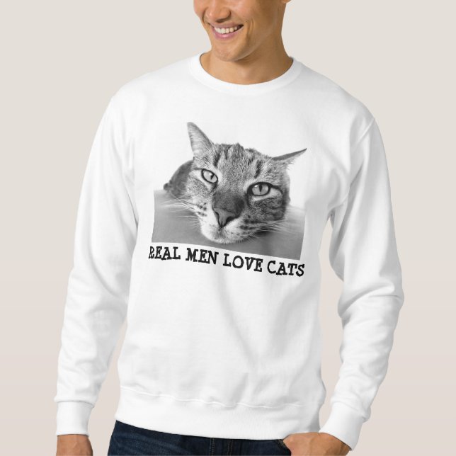 Les vrais hommes aiment des chats, sweatshirt des (Devant)