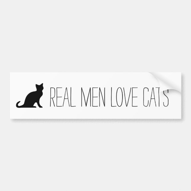 Les vrais hommes aiment les chats bumper sticker (Devant)