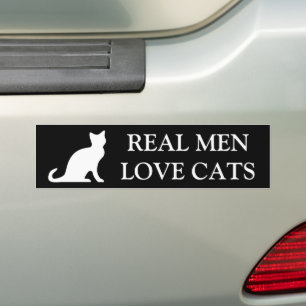 Les vrais hommes aiment les chats bumper sticker