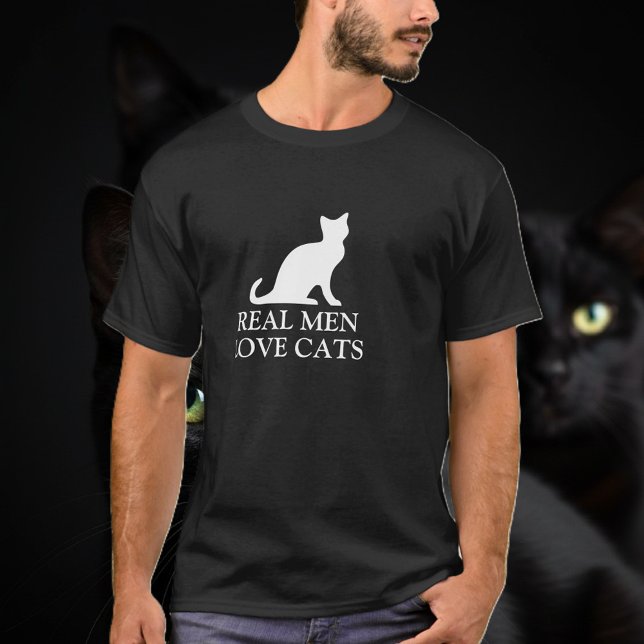 Les vrais hommes aiment les chats t-shirt (real men love cats)