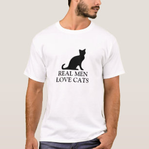 Les vrais hommes aiment les chats t-shirt   Noir e