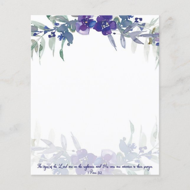 Les yeux du Seigneur fond floral violet (Devant)