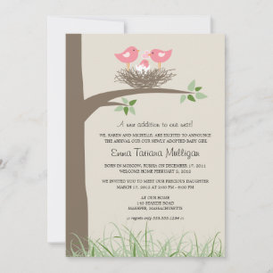 Lesbian Couple Adoption Faire-part Nid d'oiseau