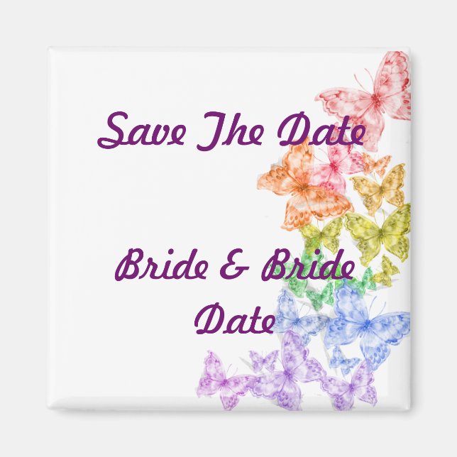 Lesbian Gay Save the Date Mariage Magnets (Devant)