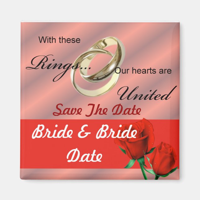 Lesbian Gay Save the Date Mariage Magnets (Devant)