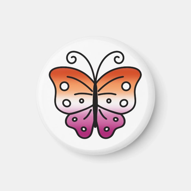 Lesbian Pride Butterfly Magnet (Devant)