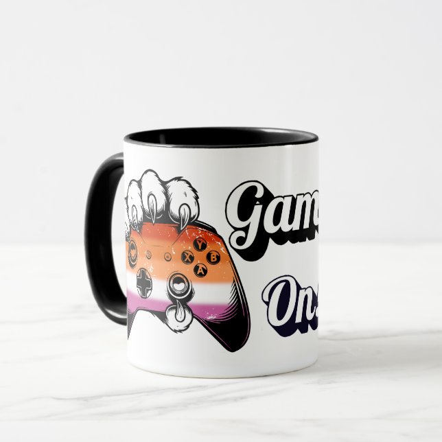 Lesbian Pride Game On Tiger Paw Controller Mug 26 (Devant gauche)
