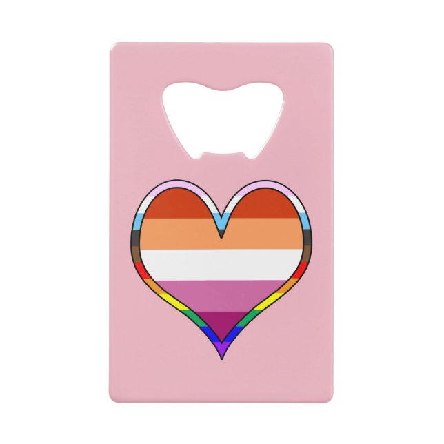 Lesbian Pride Heart Carte de crédit Ouverture de b (Devant)