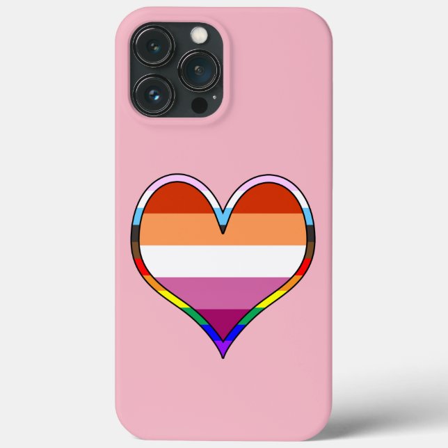 Lesbian Pride Heart Coque-Mate coque iphone (Verso)