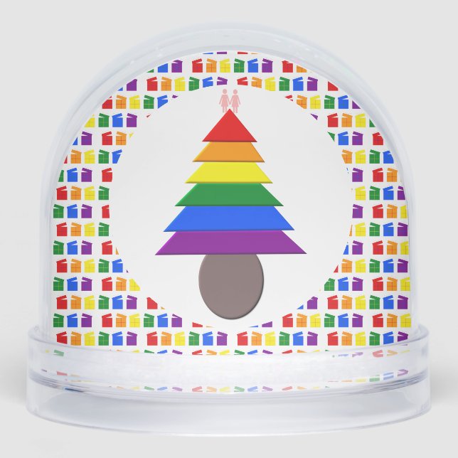 Lesbians Rainbow Christmas Tree and Presents (Avant)
