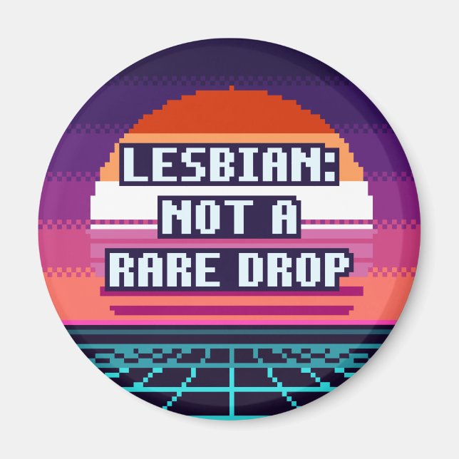 Lesbienne : Magnet de pixel Pride Pas une goutte r (Devant)