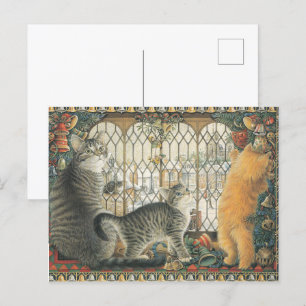 LESLEY ANNE IVORYS CHRISTMAS CARTE POSTALE CAT