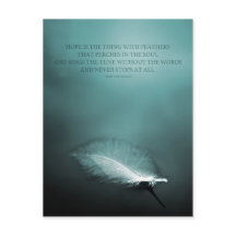 L'espoir est la chose avec la carte postale plumes