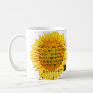 L'espoir fleurit : Romains 15:13 Tournesol Mug