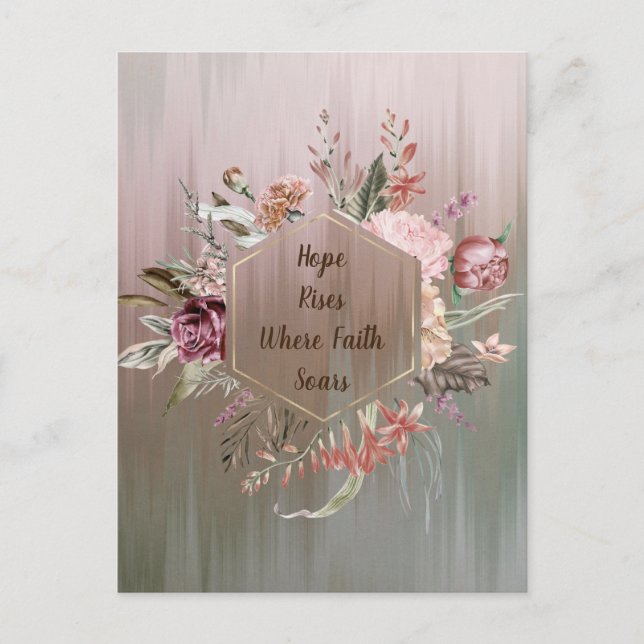 L'Espoir Se Lève Là Où La Foi Sonne Carte Postale (Devant)