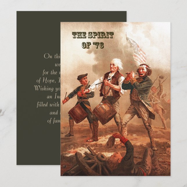 L'esprit de '76. 4 juillet carte des beaux-arts (Devant / Derrière)