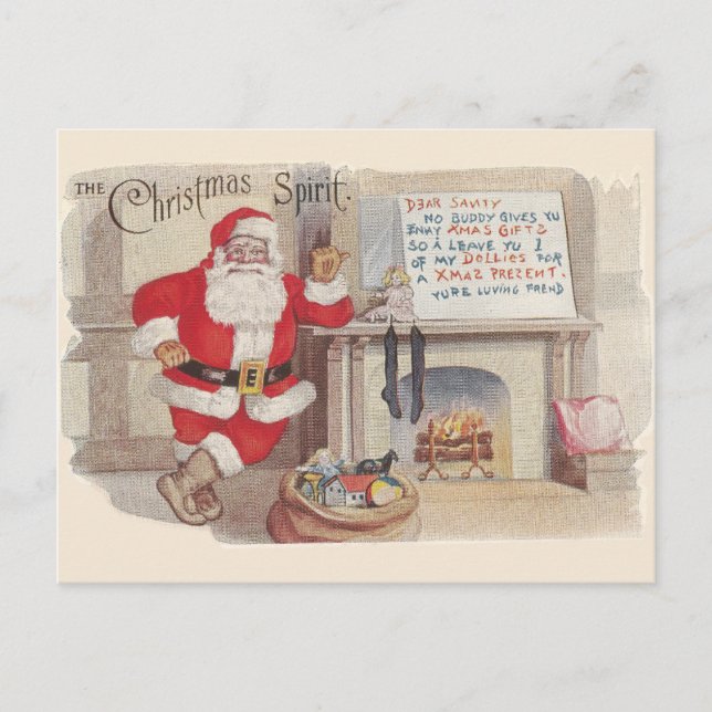 L'esprit de Noël - Carte postale Vintage (Devant)