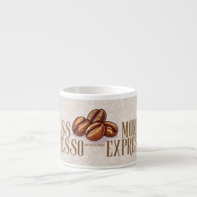 Less depresso more expresso quote espresso mug  (Devant)