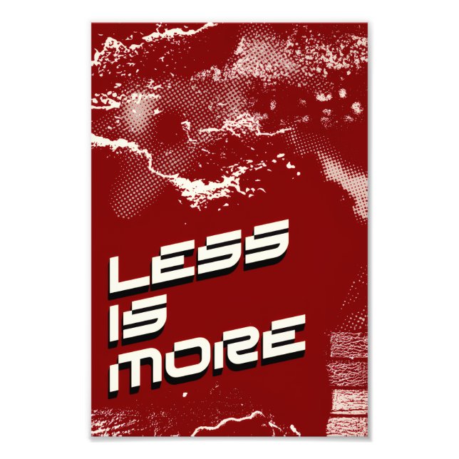 Less Is More – Minimalist Red & White Poster (Devant)