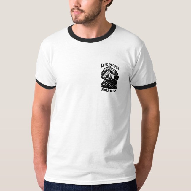 Less People More Dogs T-shirt - Golden Doodle (Devant)