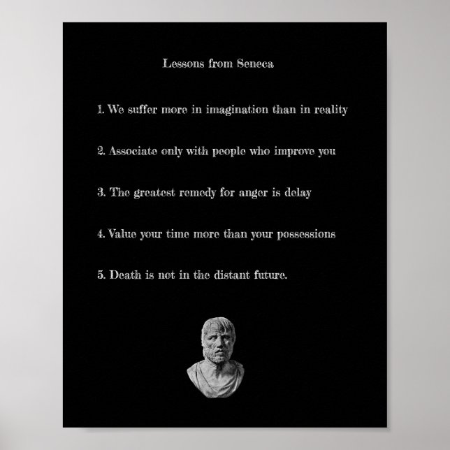 Lessons from Seneca Poster - Stoic Philosophy  (Devant)