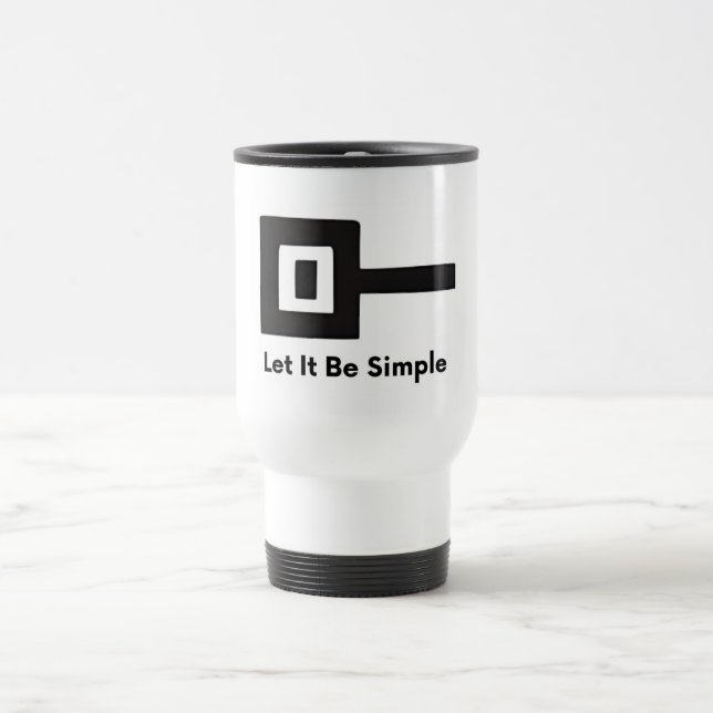Let It Be Simple Logo sur Travel/Commuter Mug (Centre)