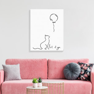 Let It Go - Art minimaliste en toile de chat