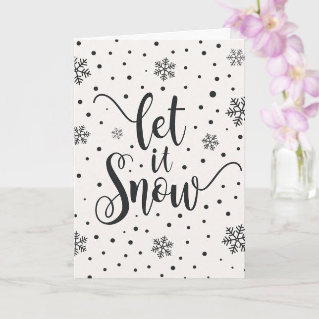 Let It Snow Noël Calligraphie | Carte de vœux (Orchidée)