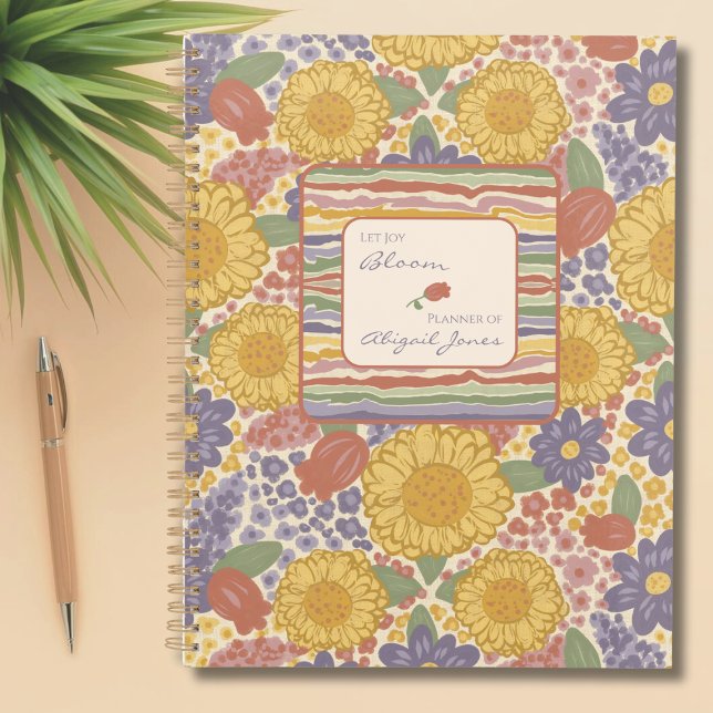 Let Joy Bloom – Personalized Floral Planner (Let Joy Bloom – Personalized Floral Planner with Editable Name)