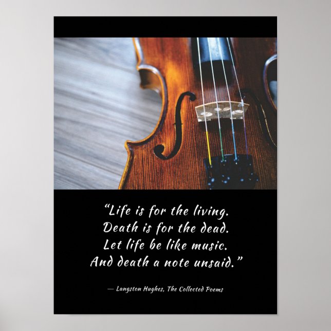 Let Life Be Like Music Langston Hughes Poster (Devant)