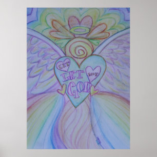 Let Love, Let God Guardian Angel Art Print Poster