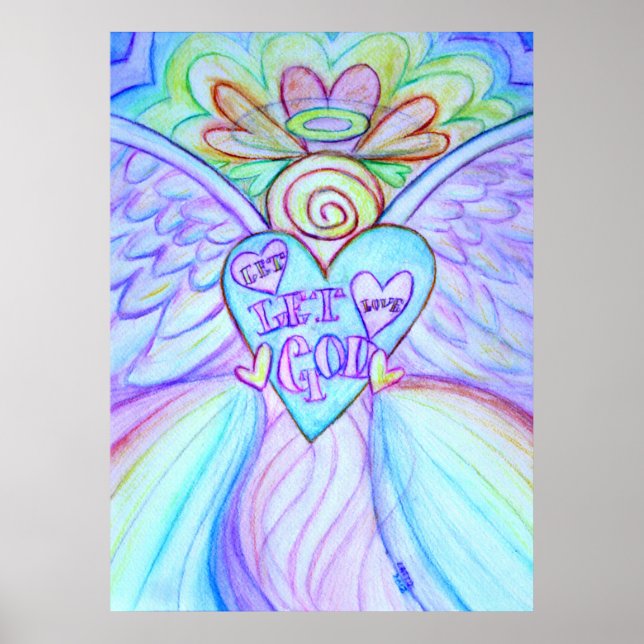 Let Love, Let God Guardian Angel Art Print Poster (Devant)