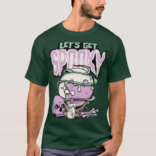 "Let’s Get Spooky" Halloween Graphic T-Shirt – Bol (Devant)