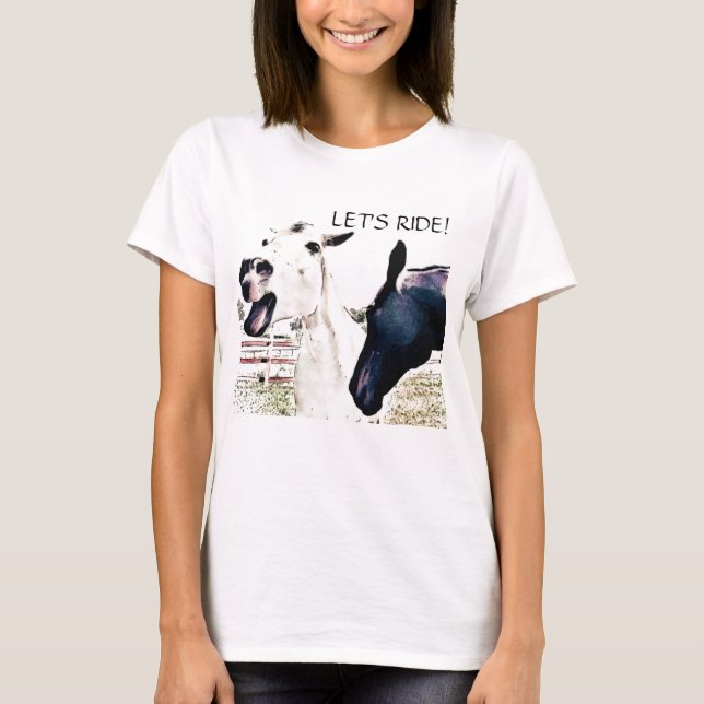 LET"S Ride - Drôle cheval T-shirt (Devant)