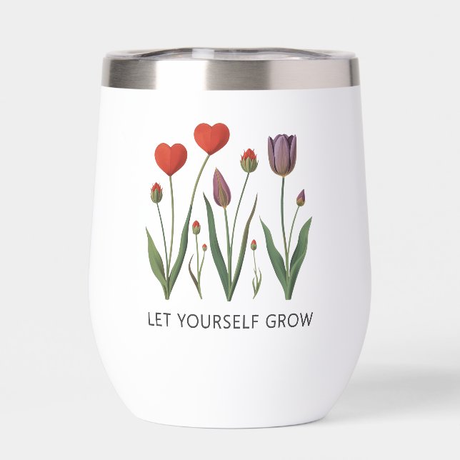 Let Yourself Grow Floral Heart Tulips Art (Arrière)