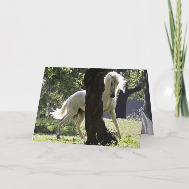 L'étalon et la carte de voeux Tree Horse (Devant)