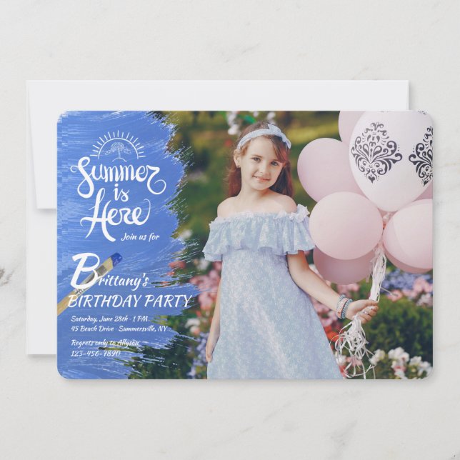 L'été est ici Photo Invitation (Devant)