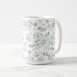 L'été Joy White Daisies Mug Large 15 oz.