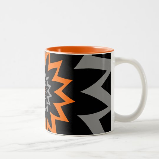 L'étendue de floraison : Noir et orange Tasse 2 Couleurs