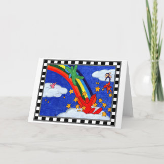 L'étoile arrose la carte de voeux