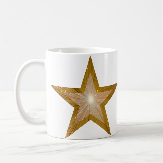 L'étoile d'or 'STAR!' tasse blanche (Gauche)