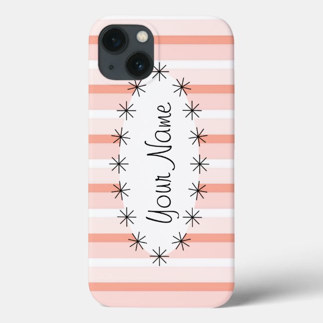 L'étoile ovale de Coral Stripe "Nom" coque ipad (Verso)