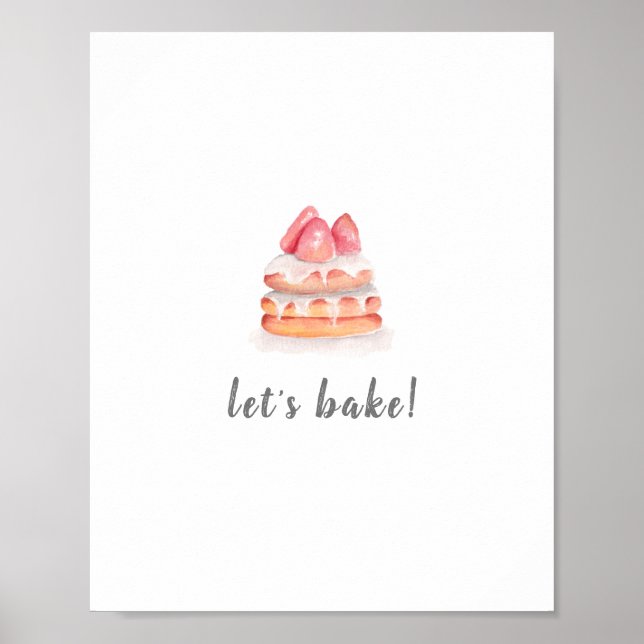 LET'S BAKE - poster fraise (Devant)
