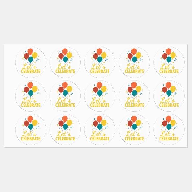 Let's Celebrate - Fun Balloon Sticker  (Feuille)