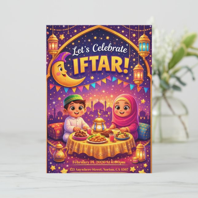 Let's Celebrate Iftar! Playful Ramadan Invitation (Debout devant)